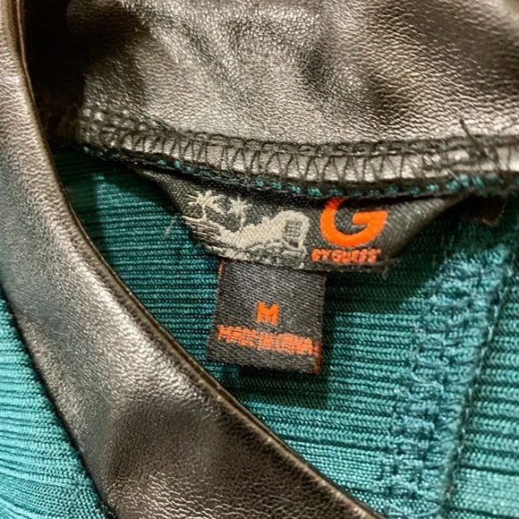 NWOT.  G by Guess dress with leather looking neck accent - Picture 7 of 7